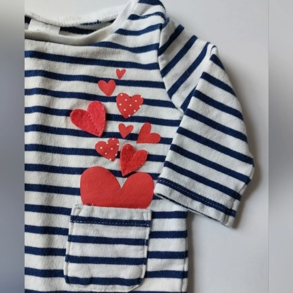 Heart detail‎ striped shirt 3m Carters Accessible Collar Love